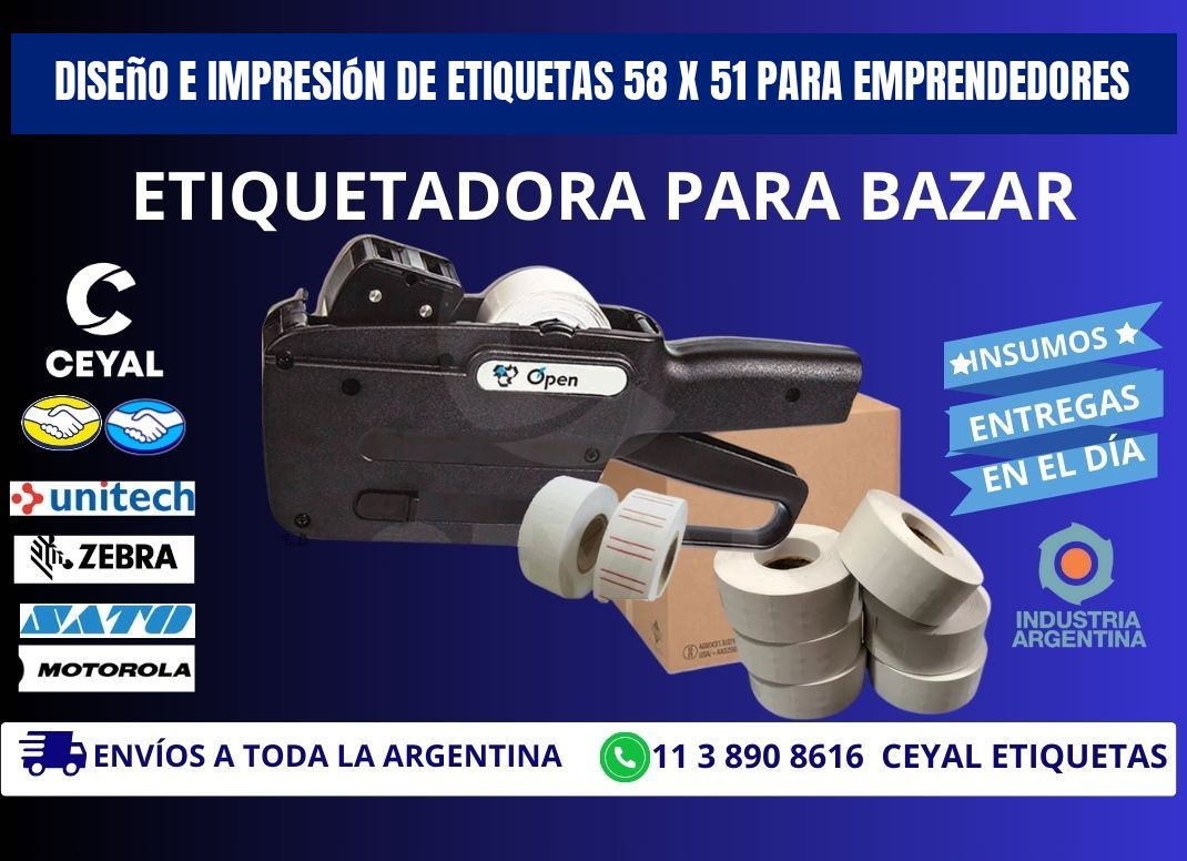 Diseño e Impresión de Etiquetas 58 x 51 para Emprendedores