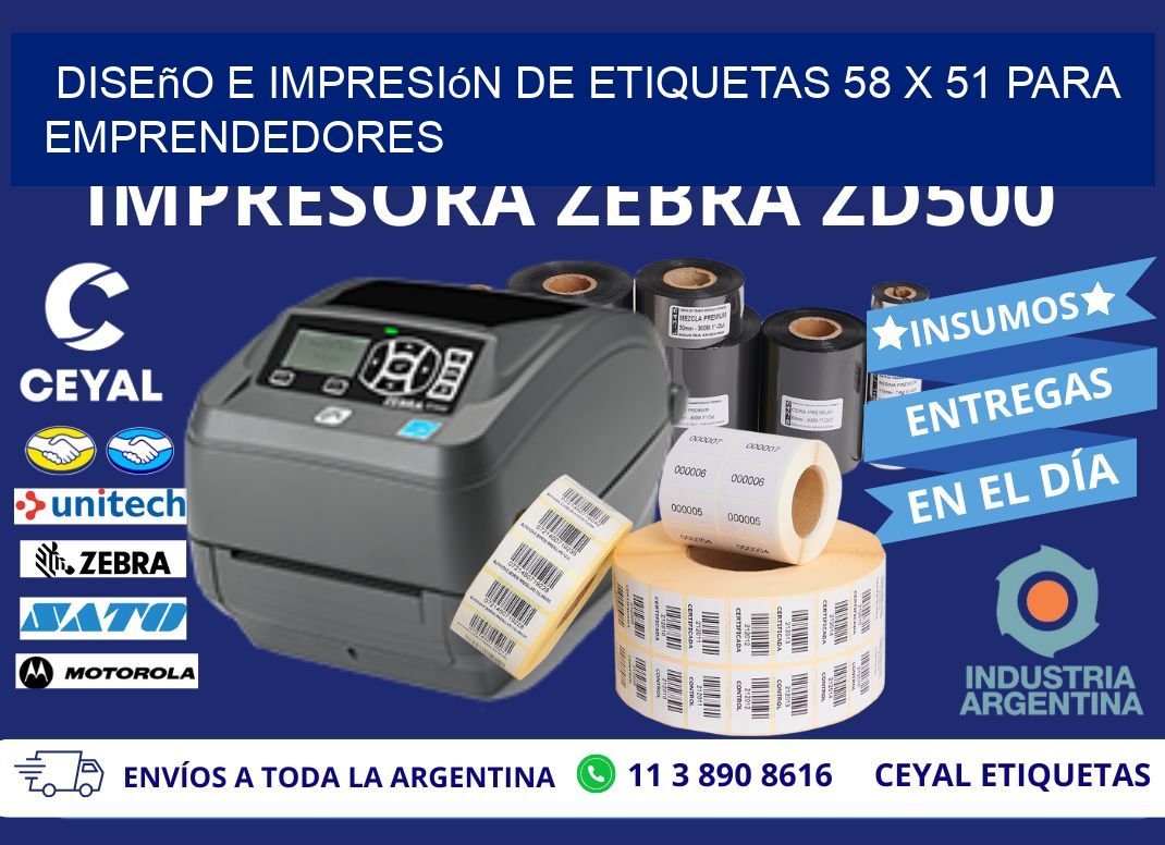Diseño e Impresión de Etiquetas 58 x 51 para Emprendedores