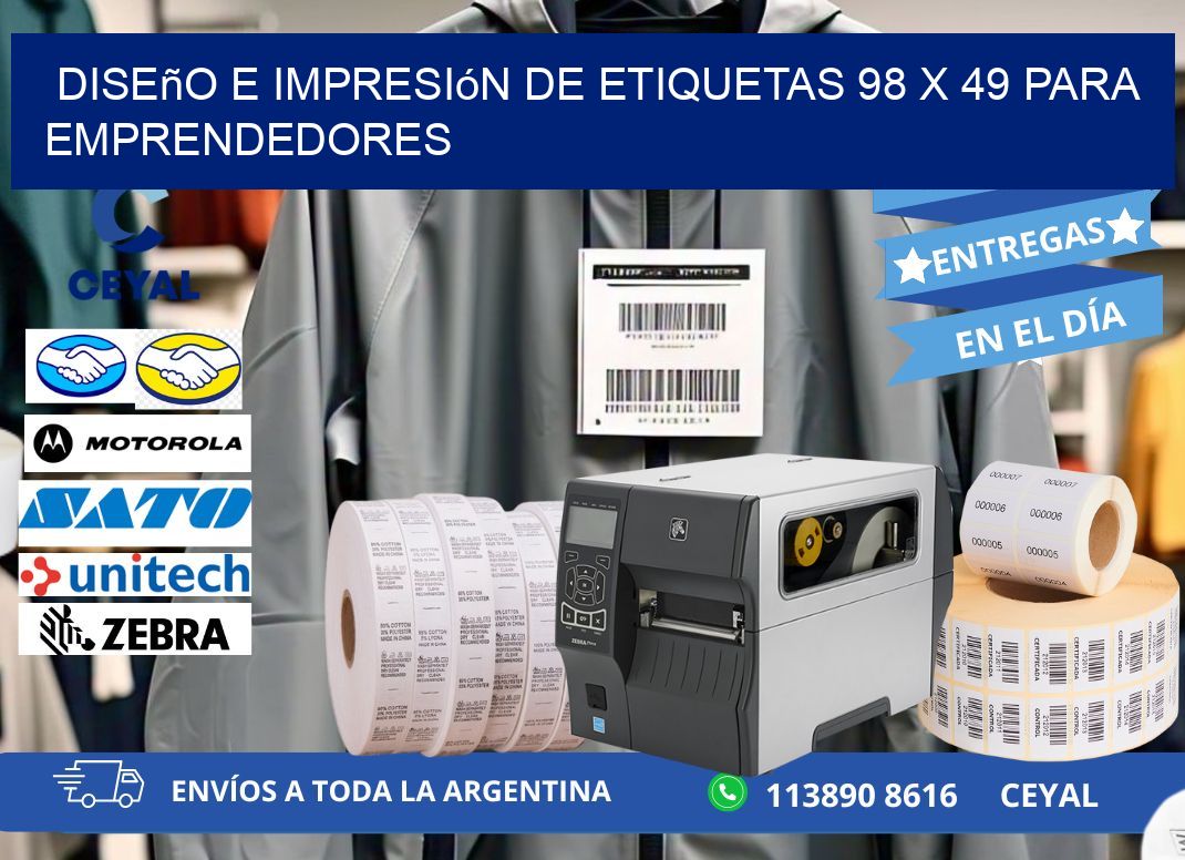 Diseño e Impresión de Etiquetas 98 x 49 para Emprendedores