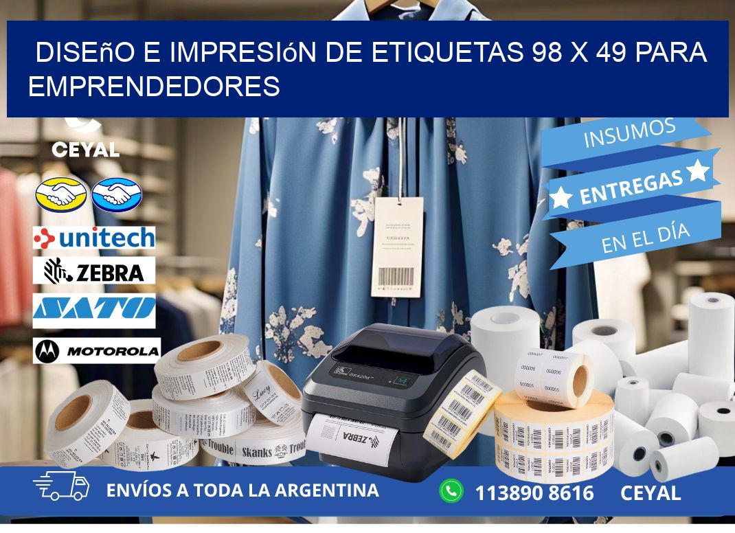 Diseño e Impresión de Etiquetas 98 x 49 para Emprendedores