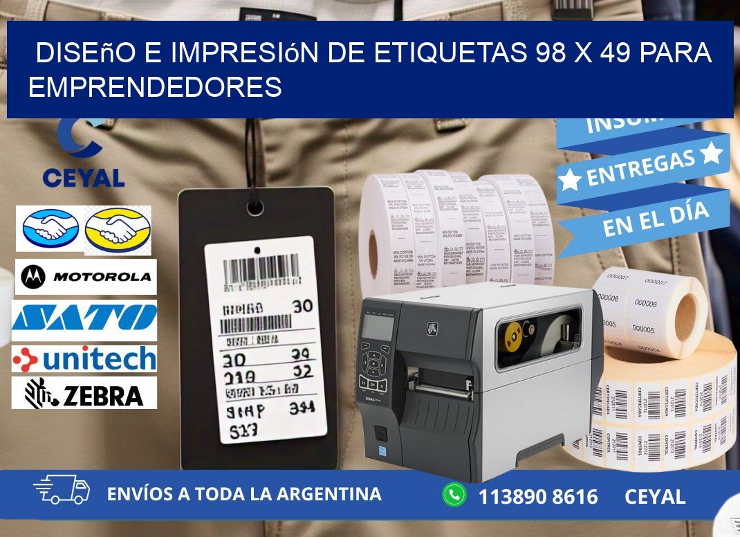 Diseño e Impresión de Etiquetas 98 x 49 para Emprendedores