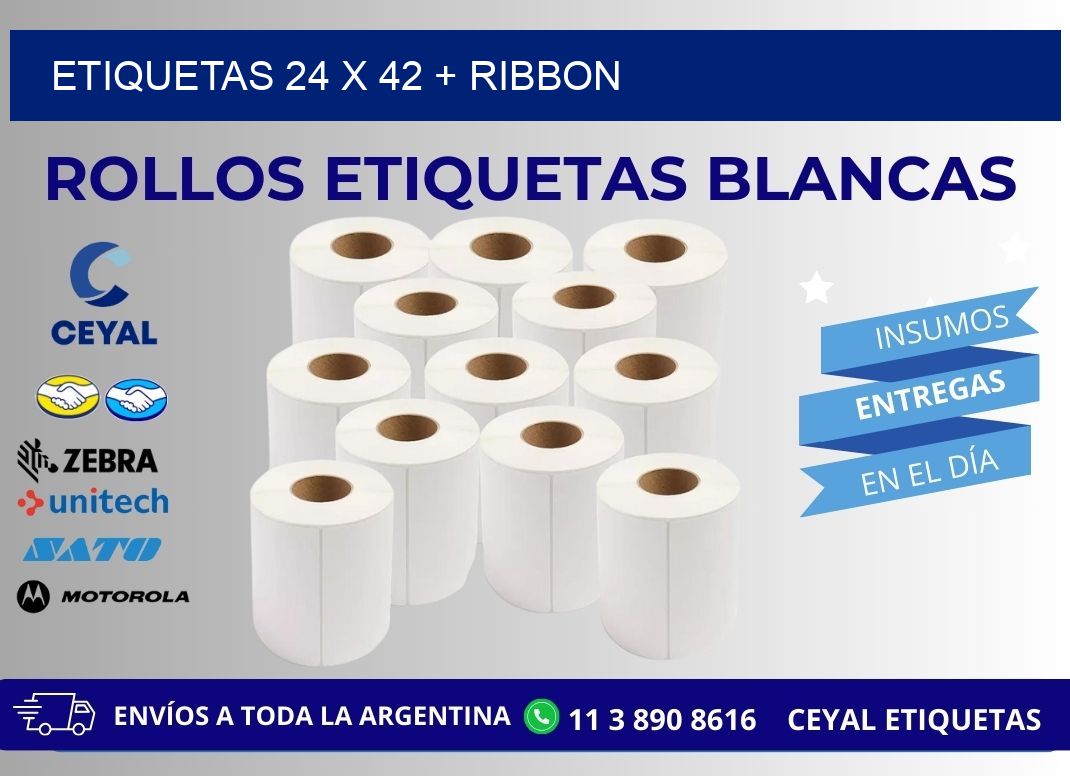 ETIQUETAS 24 x 42 + RIBBON