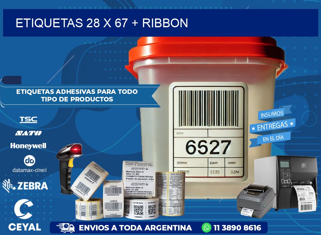 ETIQUETAS 28 x 67 + RIBBON