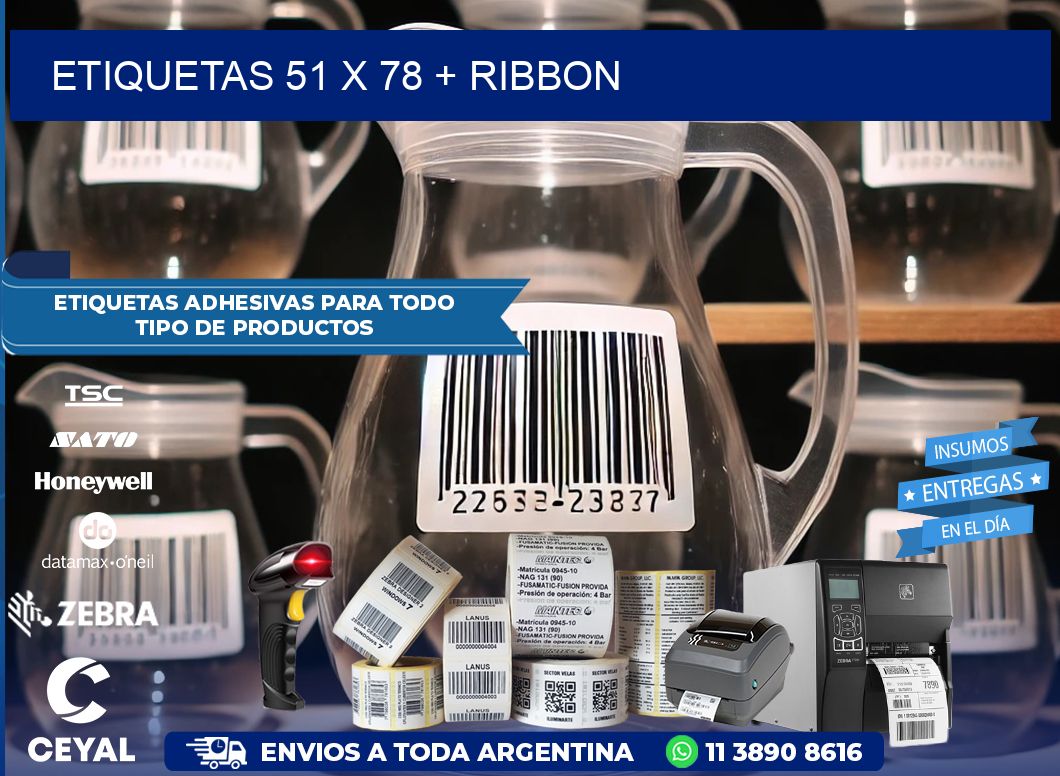 ETIQUETAS 51 x 78 + RIBBON