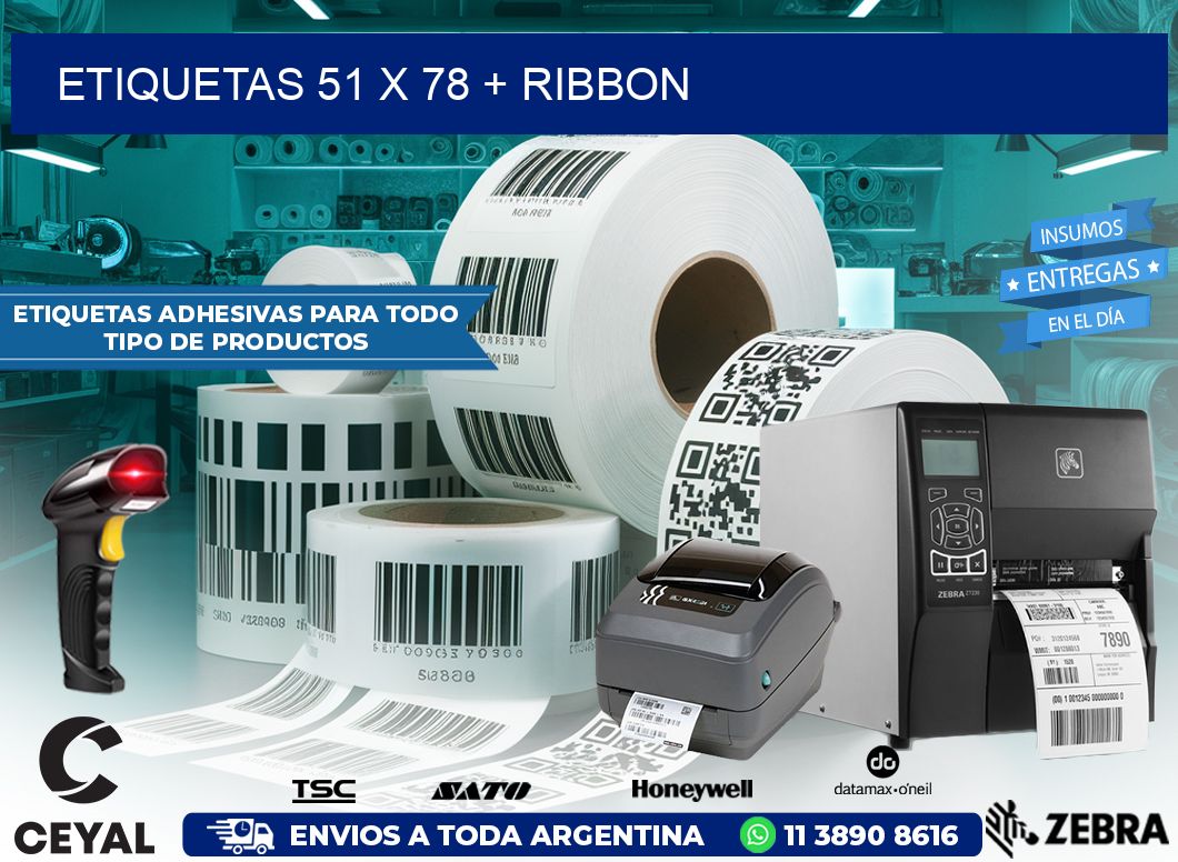 ETIQUETAS 51 x 78 + RIBBON