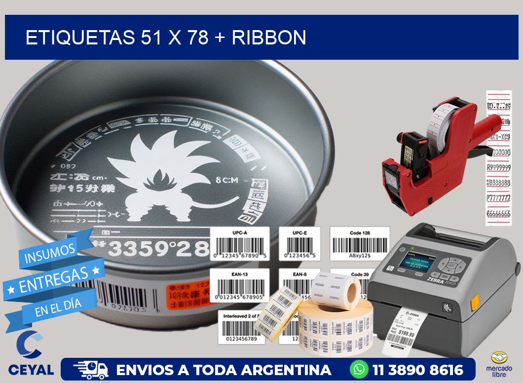 ETIQUETAS 51 x 78 + RIBBON