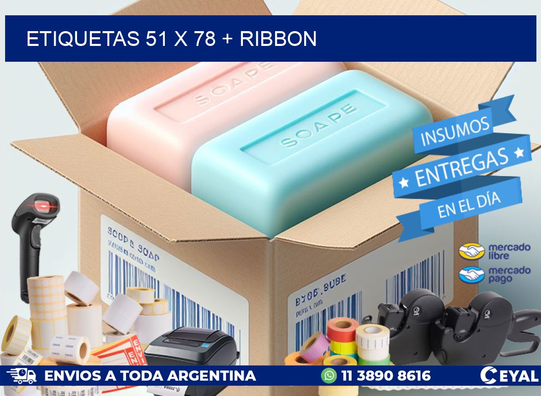 ETIQUETAS 51 x 78 + RIBBON