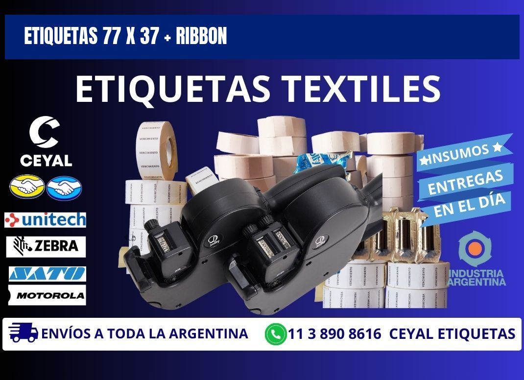 ETIQUETAS 77 x 37 + RIBBON