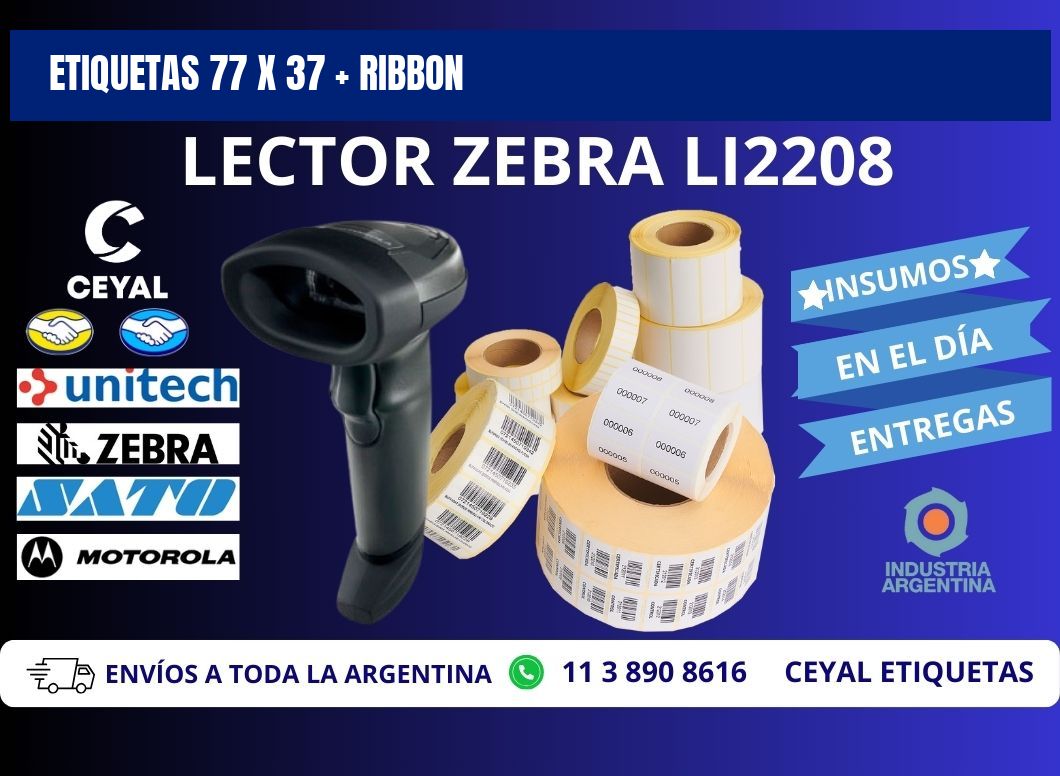 ETIQUETAS 77 x 37 + RIBBON