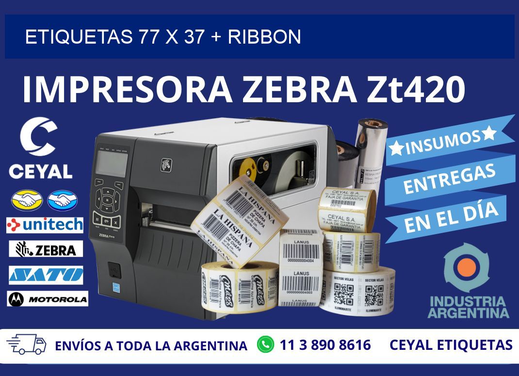 ETIQUETAS 77 x 37 + RIBBON