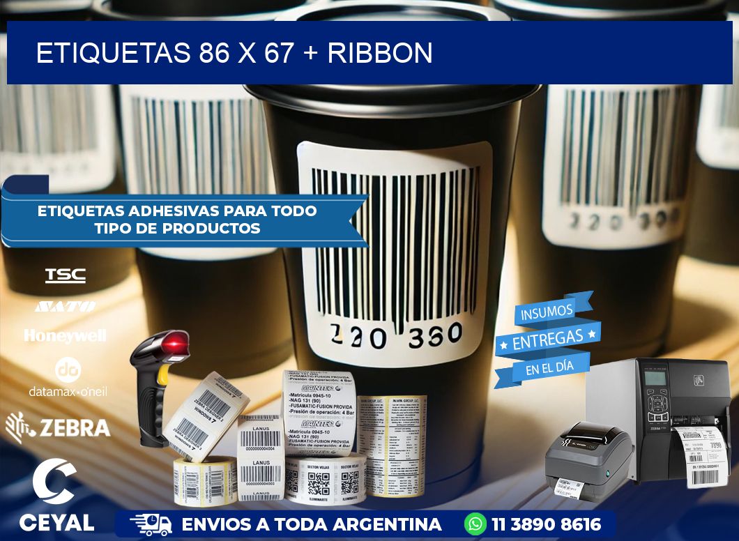 ETIQUETAS 86 x 67 + RIBBON