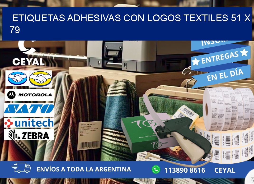 ETIQUETAS ADHESIVAS CON LOGOS TEXTILES 51 x 79