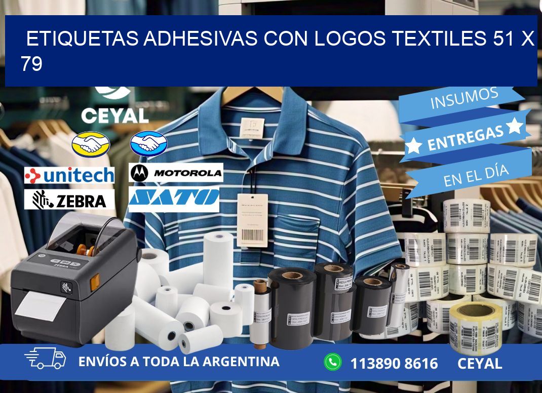 ETIQUETAS ADHESIVAS CON LOGOS TEXTILES 51 x 79