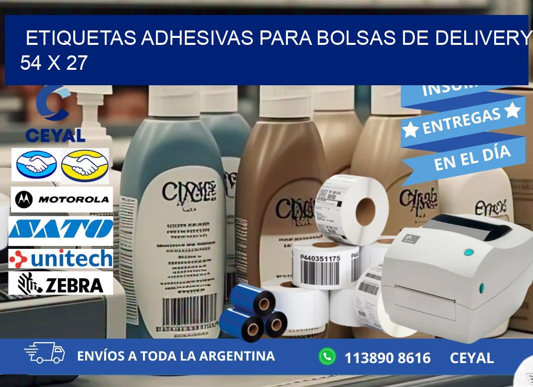 ETIQUETAS ADHESIVAS PARA BOLSAS DE DELIVERY 54 x 27