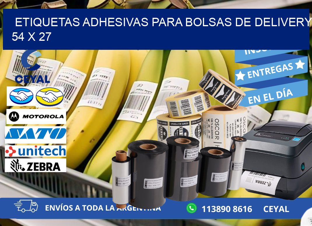 ETIQUETAS ADHESIVAS PARA BOLSAS DE DELIVERY 54 x 27