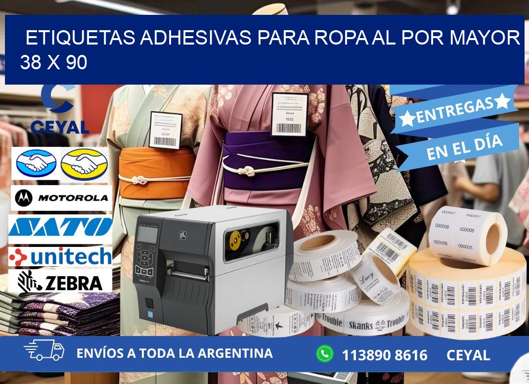 ETIQUETAS ADHESIVAS PARA ROPA AL POR MAYOR 38 x 90