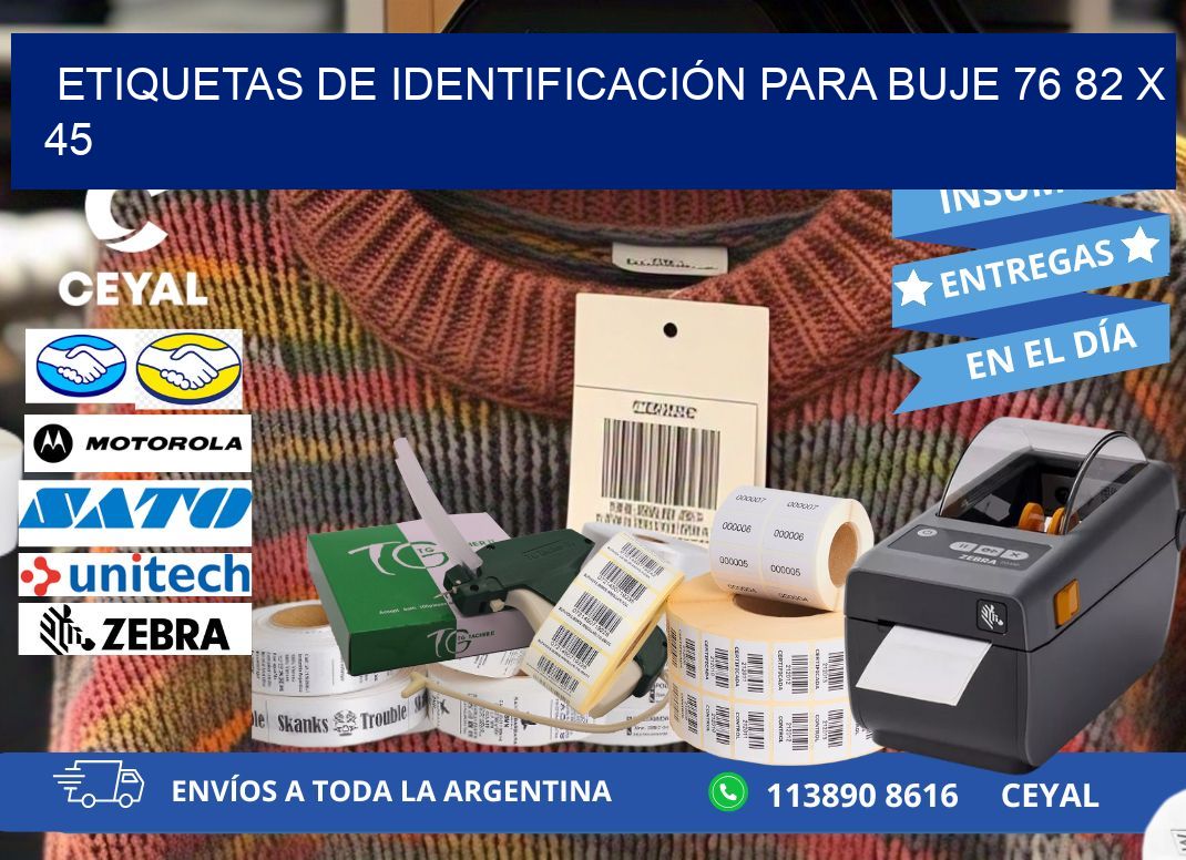 ETIQUETAS DE IDENTIFICACIÓN PARA BUJE 76 82 x 45