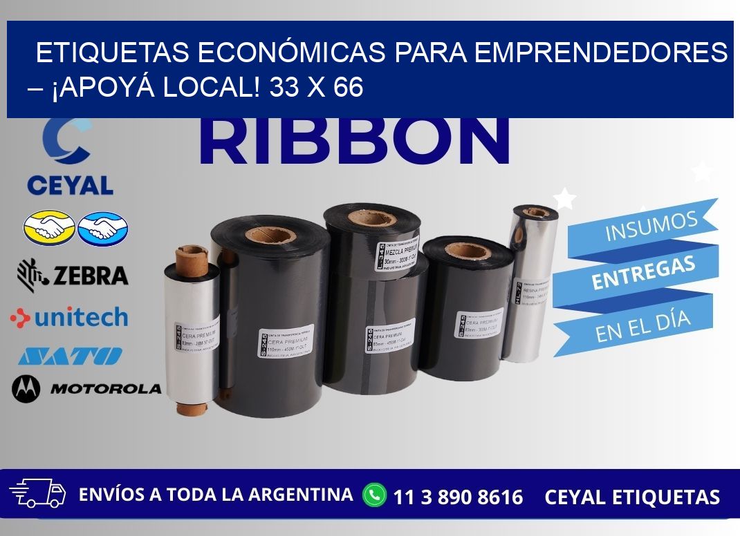 ETIQUETAS ECONÓMICAS PARA EMPRENDEDORES – ¡APOYÁ LOCAL! 33 x 66