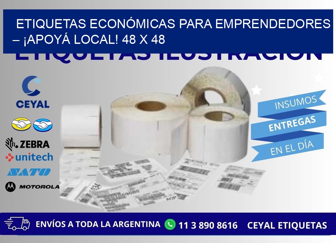 ETIQUETAS ECONÓMICAS PARA EMPRENDEDORES – ¡APOYÁ LOCAL! 48 x 48