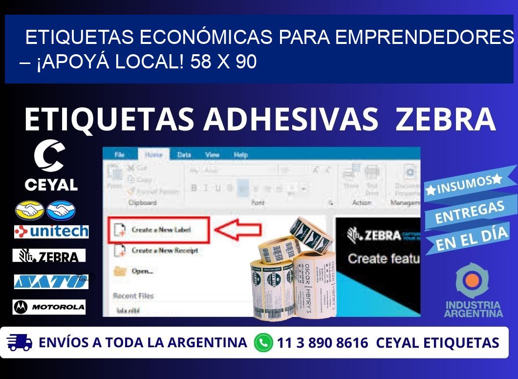 ETIQUETAS ECONÓMICAS PARA EMPRENDEDORES – ¡APOYÁ LOCAL! 58 x 90