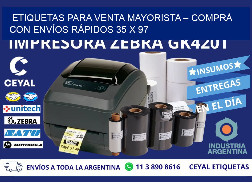 ETIQUETAS PARA VENTA MAYORISTA – COMPRÁ CON ENVÍOS RÁPIDOS 35 x 97