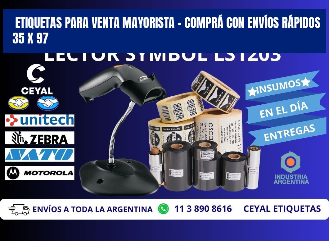 ETIQUETAS PARA VENTA MAYORISTA – COMPRÁ CON ENVÍOS RÁPIDOS 35 x 97