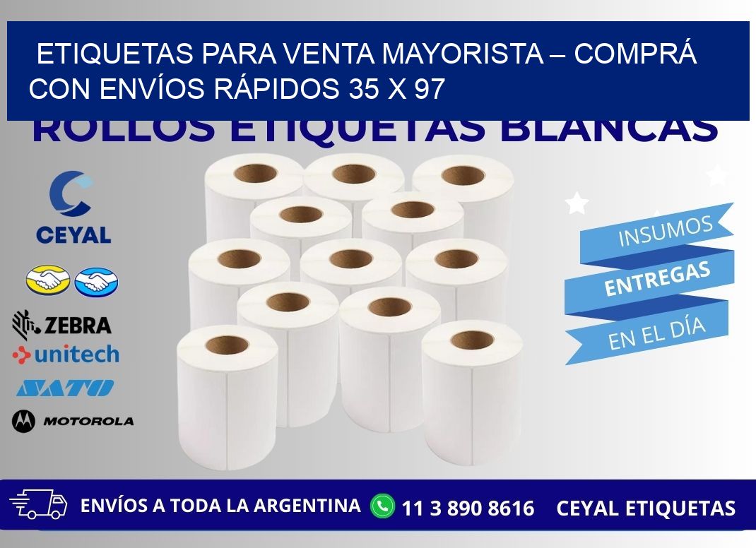 ETIQUETAS PARA VENTA MAYORISTA – COMPRÁ CON ENVÍOS RÁPIDOS 35 x 97