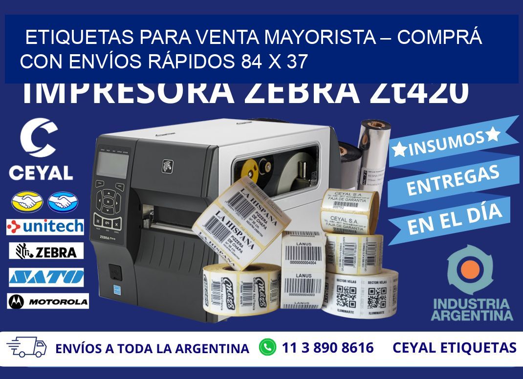 ETIQUETAS PARA VENTA MAYORISTA – COMPRÁ CON ENVÍOS RÁPIDOS 84 x 37