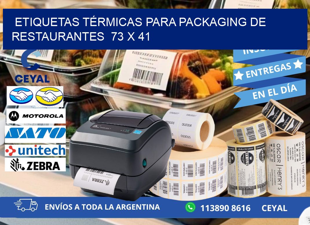 ETIQUETAS TÉRMICAS PARA PACKAGING DE RESTAURANTES  73 x 41