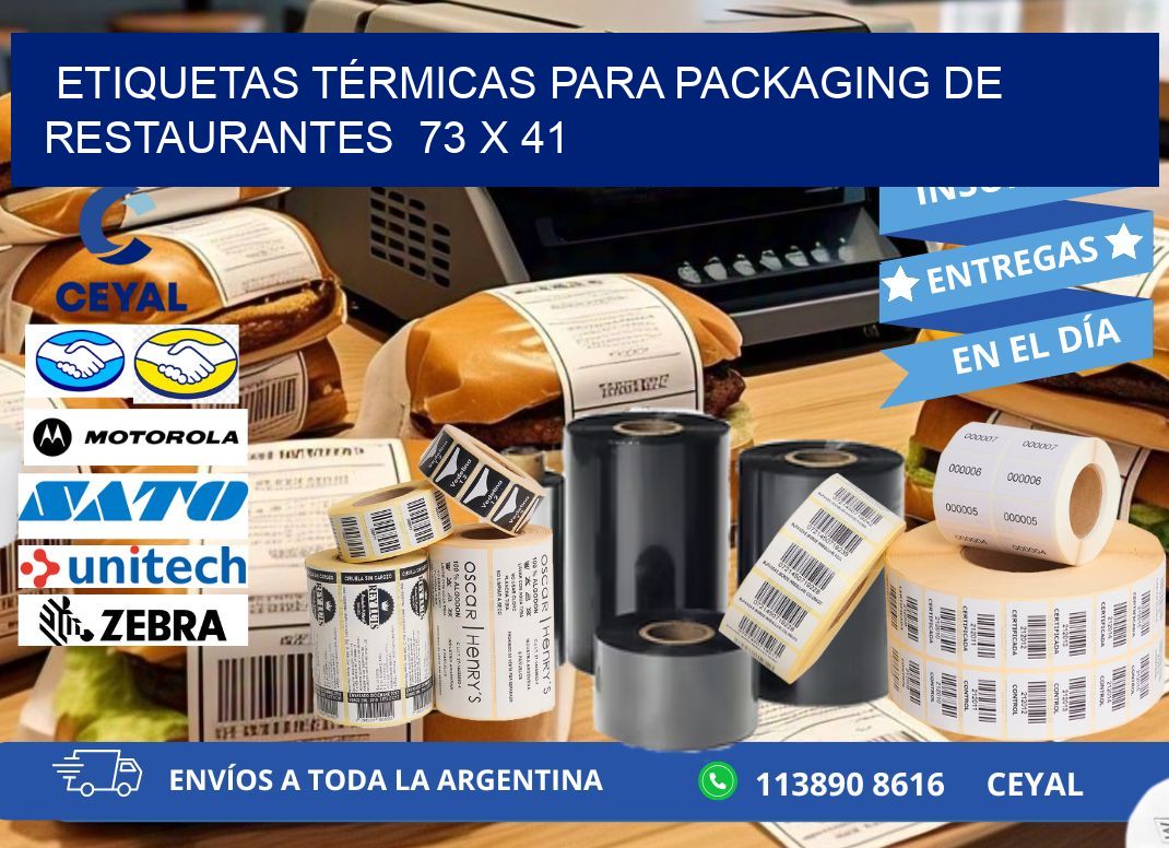 ETIQUETAS TÉRMICAS PARA PACKAGING DE RESTAURANTES  73 x 41