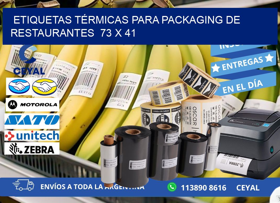 ETIQUETAS TÉRMICAS PARA PACKAGING DE RESTAURANTES  73 x 41