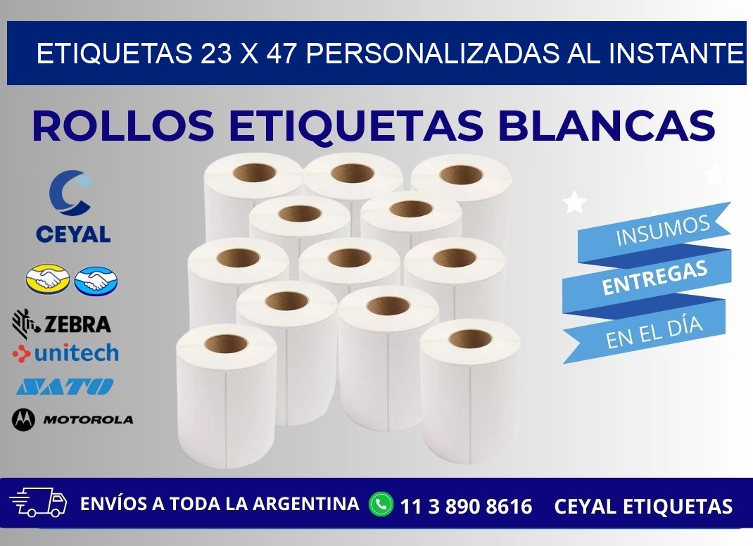 Etiquetas 23 x 47 Personalizadas al Instante