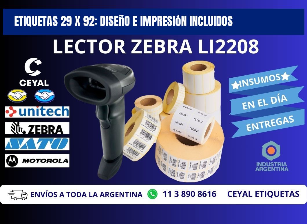 Etiquetas 29 x 92: Diseño e Impresión Incluidos