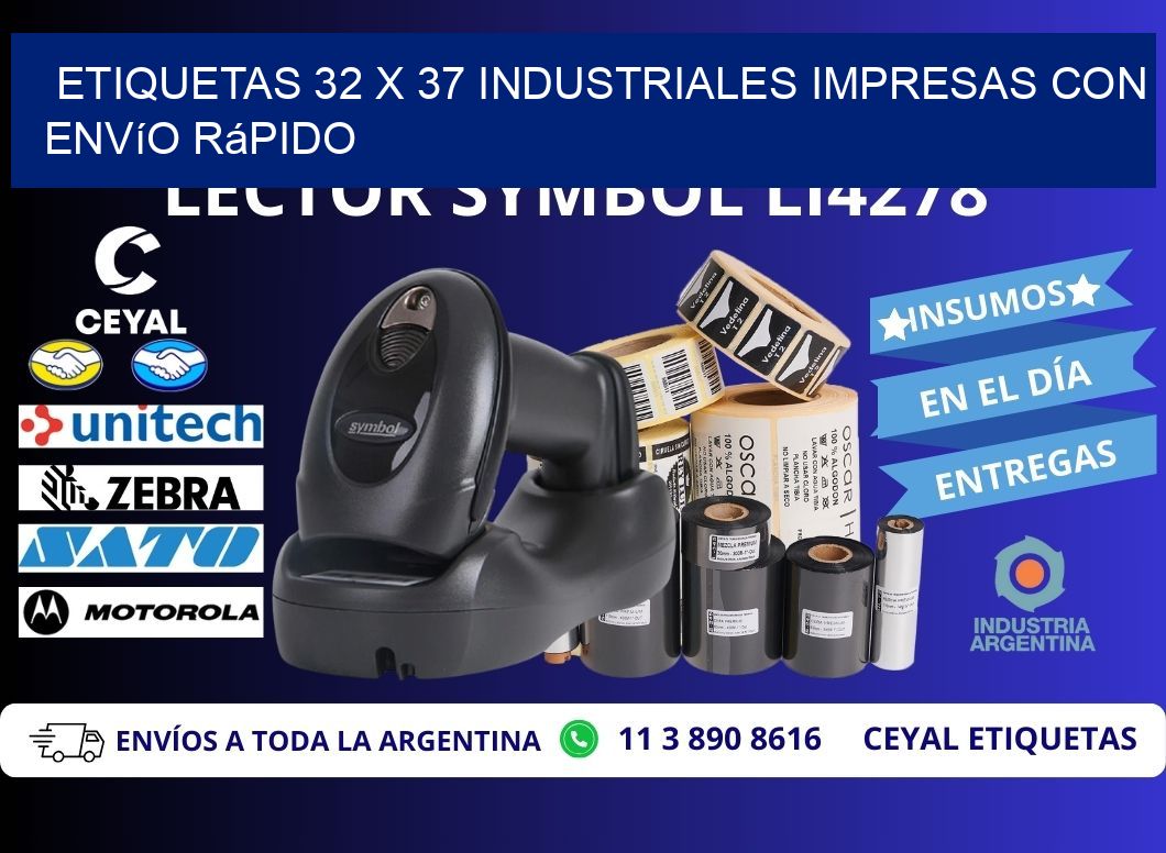 Etiquetas 32 x 37 Industriales Impresas con Envío Rápido