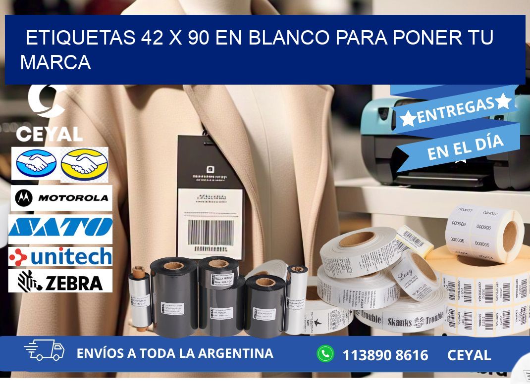 Etiquetas 42 x 90 en blanco para poner tu marca