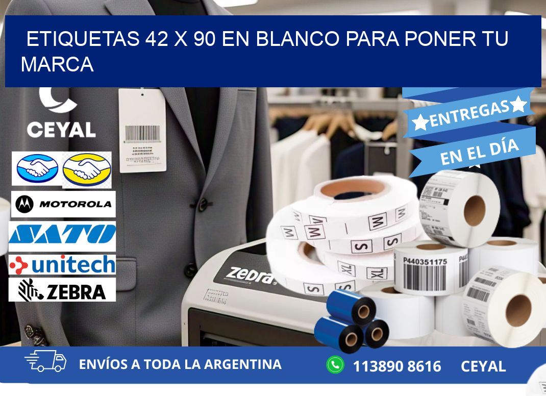 Etiquetas 42 x 90 en blanco para poner tu marca