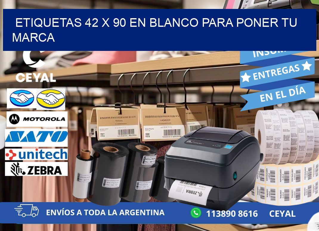 Etiquetas 42 x 90 en blanco para poner tu marca
