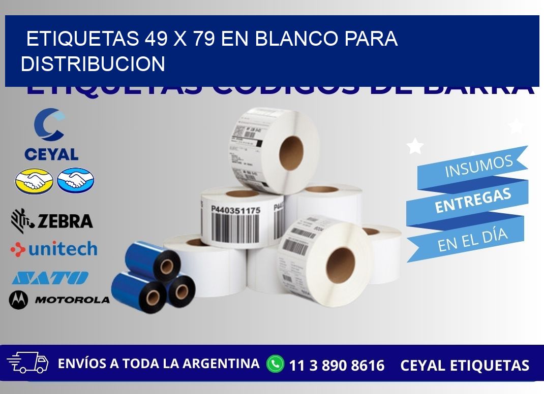 Etiquetas 49 x 79 en blanco para distribucion