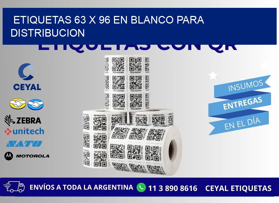 Etiquetas 63 x 96 en blanco para distribucion