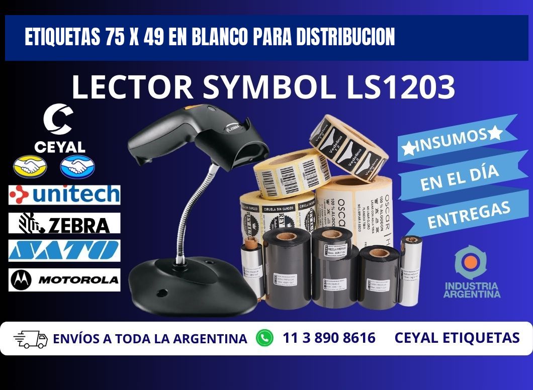 Etiquetas 75 x 49 en blanco para distribucion