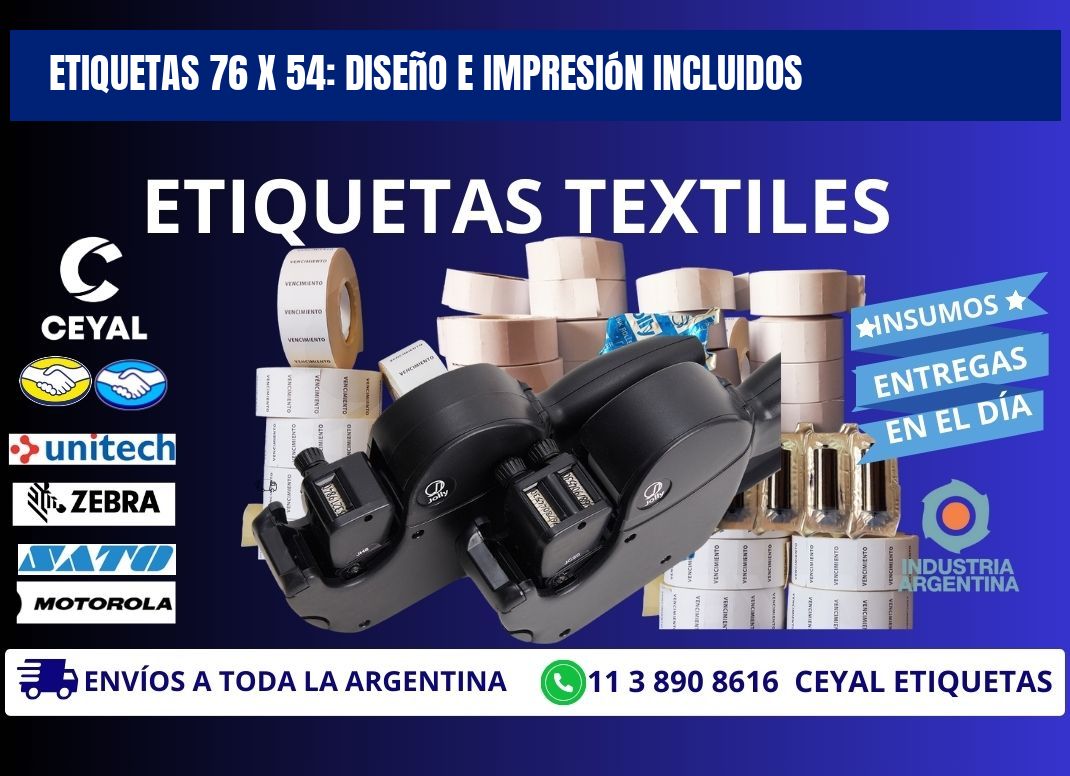 Etiquetas 76 x 54: Diseño e Impresión Incluidos