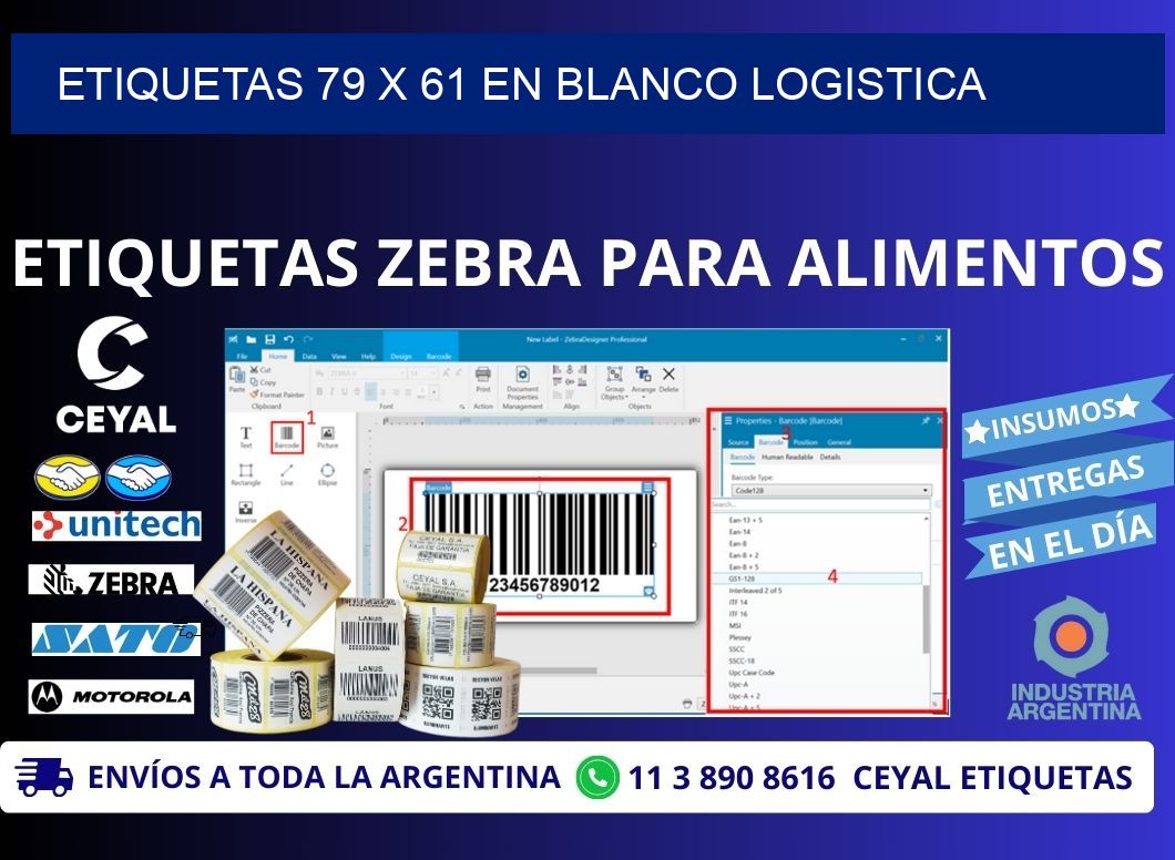 Etiquetas 79 x 61 en blanco logistica