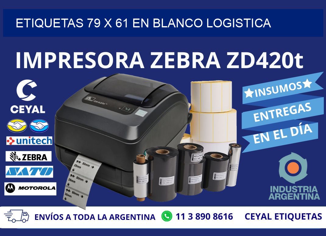 Etiquetas 79 x 61 en blanco logistica