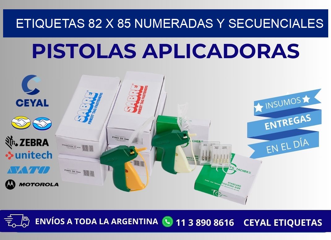 Etiquetas 82 x 85 Numeradas y Secuenciales