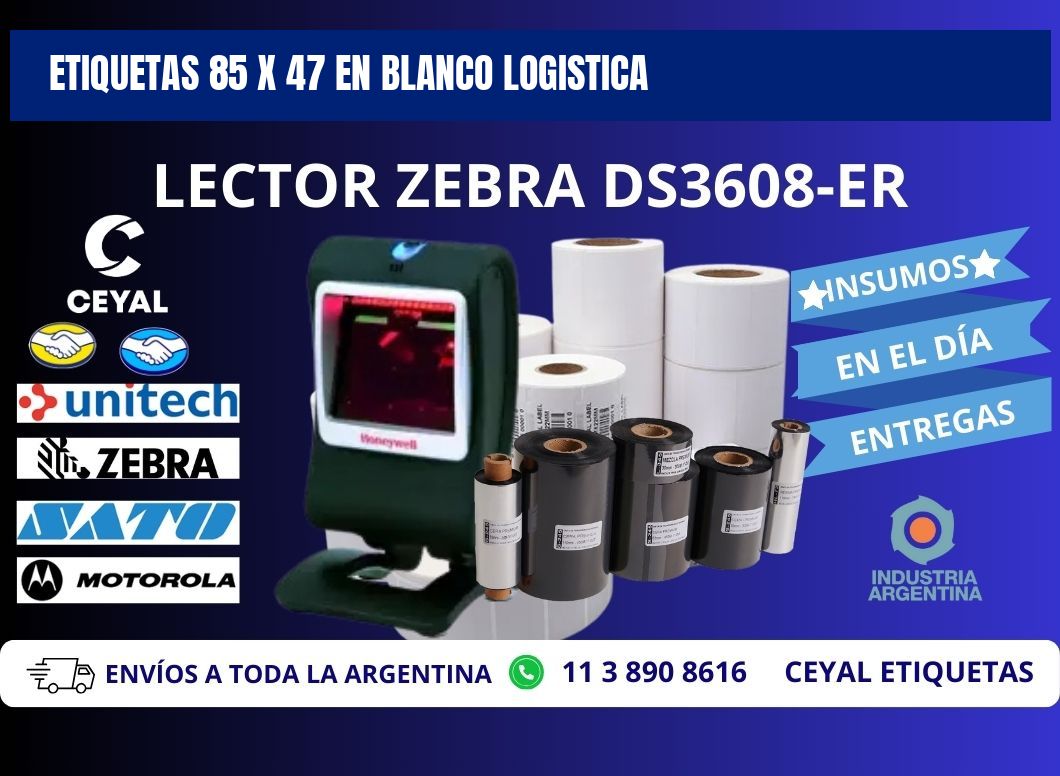 Etiquetas 85 x 47 en blanco logistica