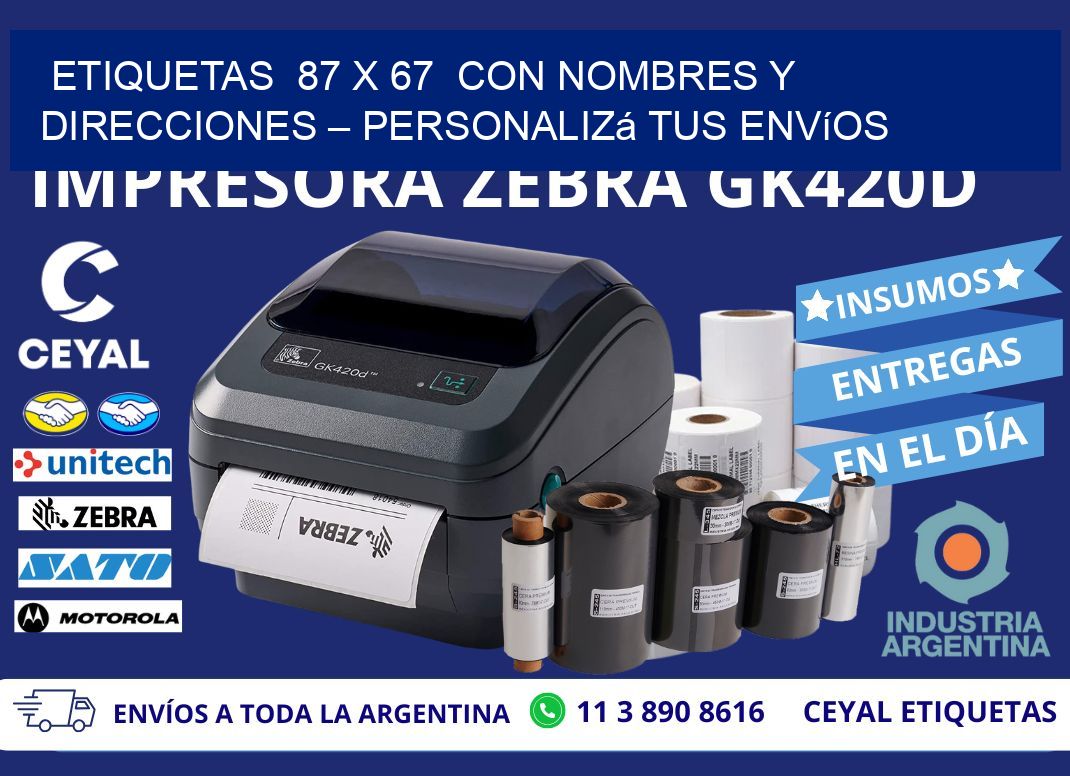 Etiquetas  87 x 67  con Nombres y Direcciones – Personalizá tus Envíos