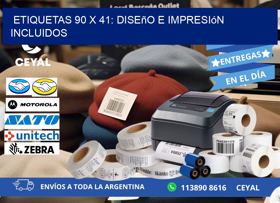 Etiquetas 90 x 41: Diseño e Impresión Incluidos