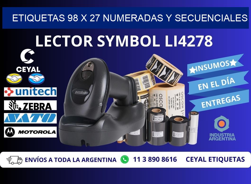 Etiquetas 98 x 27 Numeradas y Secuenciales