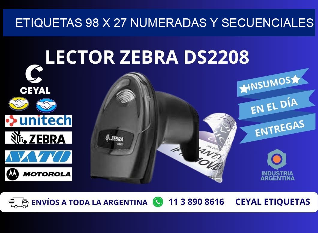 Etiquetas 98 x 27 Numeradas y Secuenciales