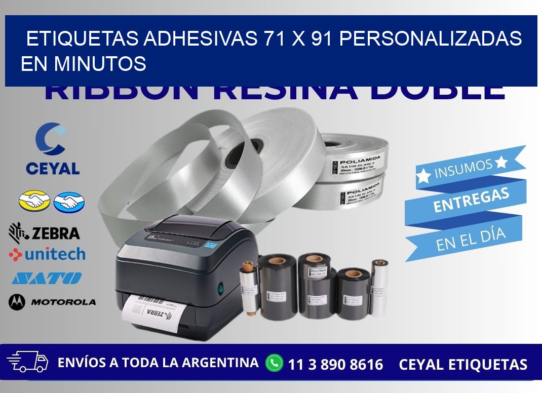 Etiquetas Adhesivas 71 x 91 Personalizadas en Minutos